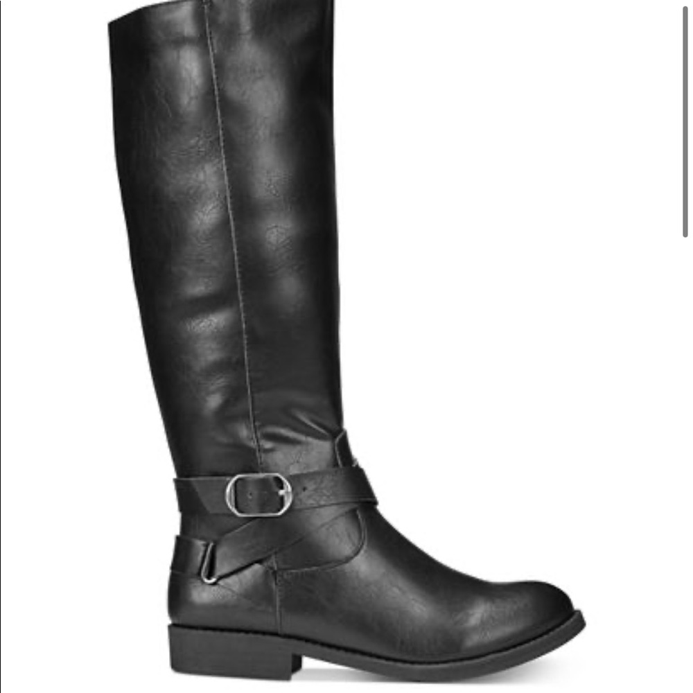 Style & Co Black Madixe Wide-Calf Riding Boots